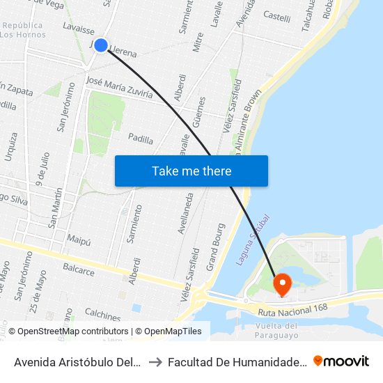 Avenida Aristóbulo Del Valle, 5896 to Facultad De Humanidades Y Ciencias map