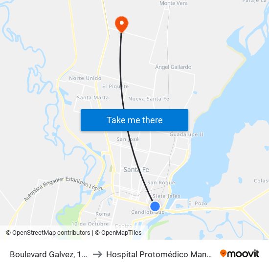 Boulevard Galvez, 1250-1300 to Hospital Protomédico Manuel Rodríguez map