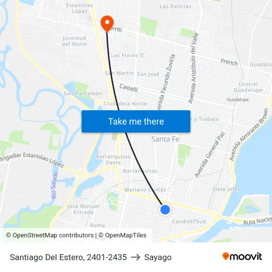 Santiago Del Estero, 2401-2435 to Sayago map
