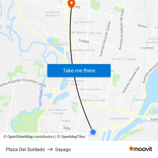 Plaza Del Soldado to Sayago map