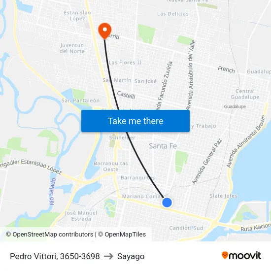 Pedro Vittori, 3650-3698 to Sayago map