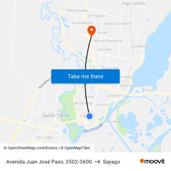 Avenida Juan José Paso, 3502-3600 to Sayago map