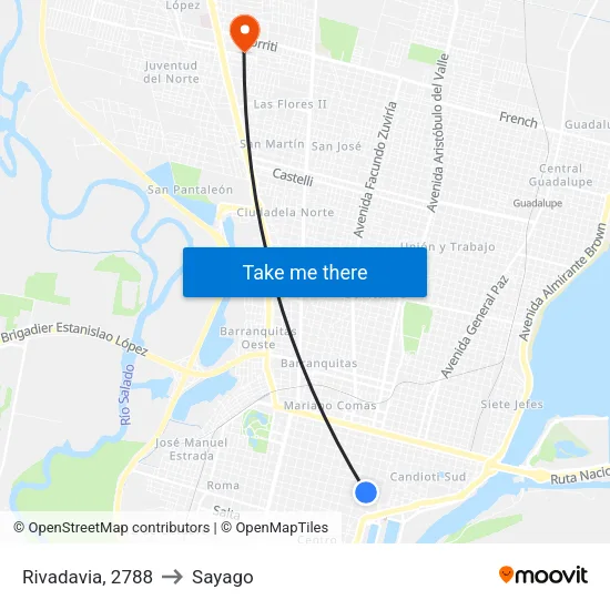 Rivadavia, 2788 to Sayago map