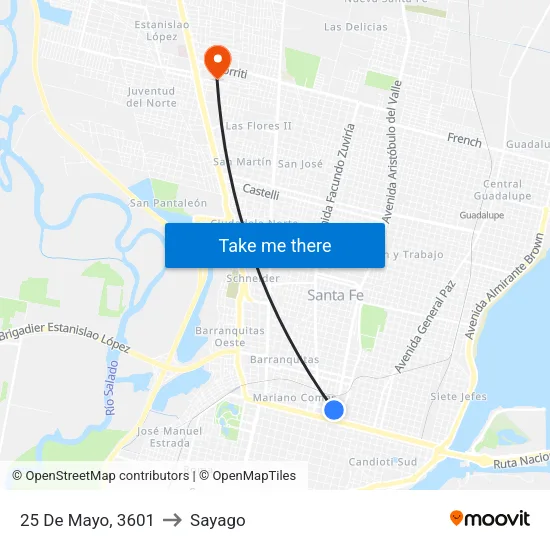 25 De Mayo, 3601 to Sayago map