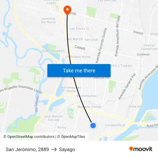 San Jerónimo, 2889 to Sayago map