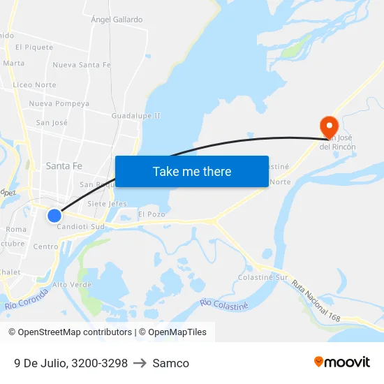9 De Julio, 3200-3298 to Samco map