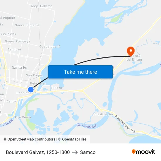 Boulevard Galvez, 1250-1300 to Samco map