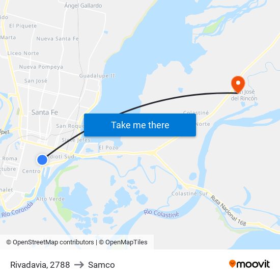 Rivadavia, 2788 to Samco map