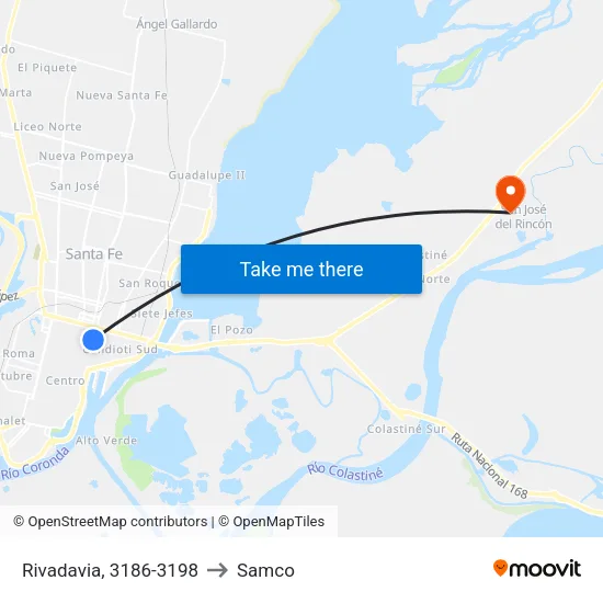 Rivadavia, 3186-3198 to Samco map