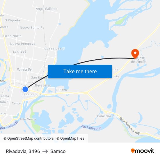 Rivadavia, 3496 to Samco map
