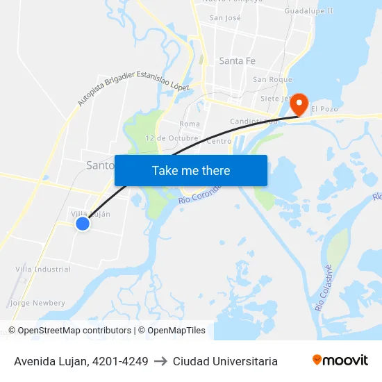 Avenida Lujan, 4201-4249 to Ciudad Universitaria map