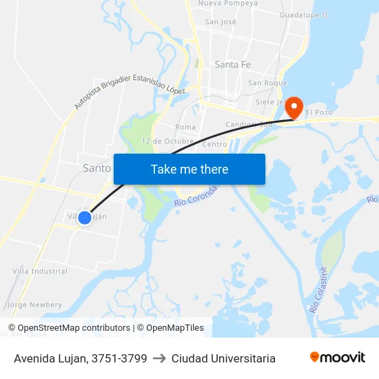 Avenida Lujan, 3751-3799 to Ciudad Universitaria map