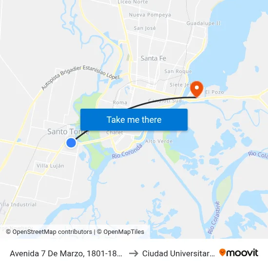 Avenida 7 De Marzo, 1801-1851 to Ciudad Universitaria map