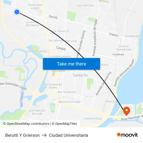 Berutti Y Grierson to Ciudad Universitaria map