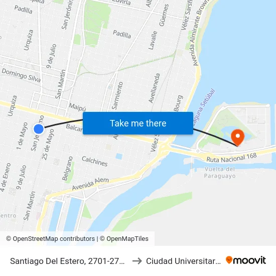 Santiago Del Estero, 2701-2755 to Ciudad Universitaria map
