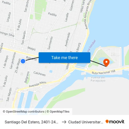 Santiago Del Estero, 2401-2435 to Ciudad Universitaria map