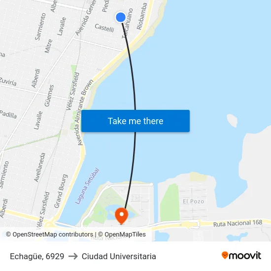 Echagüe, 6929 to Ciudad Universitaria map