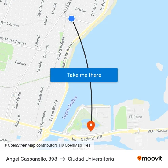Ángel Cassanello, 898 to Ciudad Universitaria map