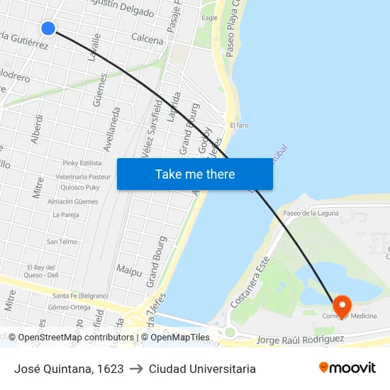 José Quintana, 1623 to Ciudad Universitaria map