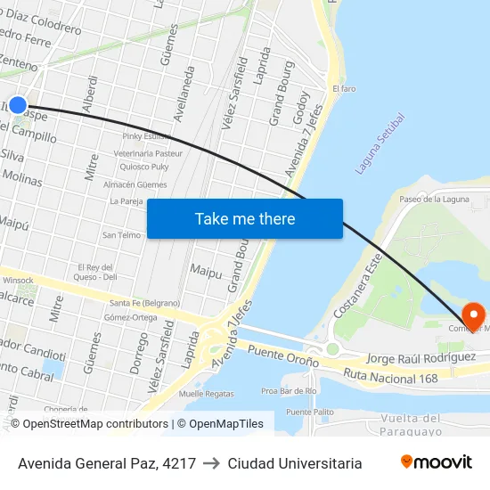 Avenida General Paz, 4217 to Ciudad Universitaria map