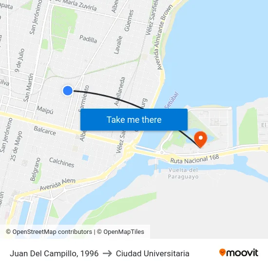 Juan Del Campillo, 1996 to Ciudad Universitaria map