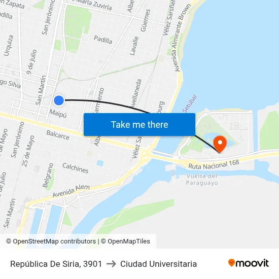 República De Siria, 3901 to Ciudad Universitaria map