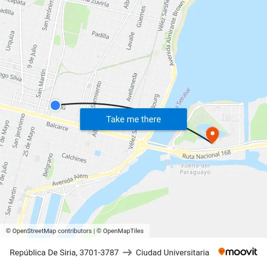 República De Siria, 3701-3787 to Ciudad Universitaria map