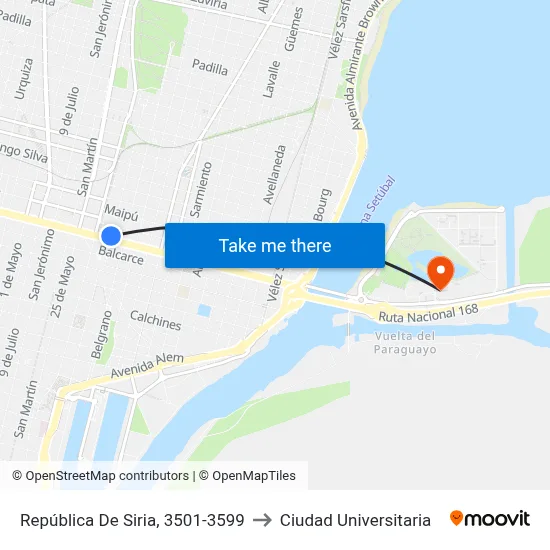 República De Siria, 3501-3599 to Ciudad Universitaria map