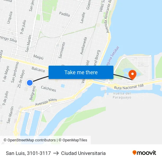 San Luis, 3101-3117 to Ciudad Universitaria map