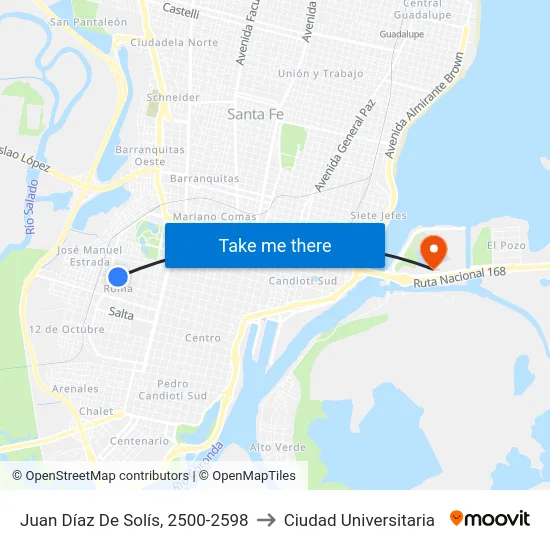 Juan Díaz De Solís, 2500-2598 to Ciudad Universitaria map