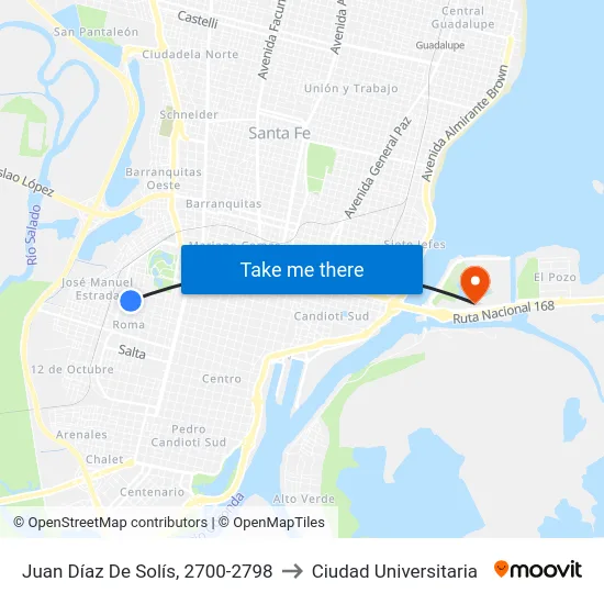 Juan Díaz De Solís, 2700-2798 to Ciudad Universitaria map