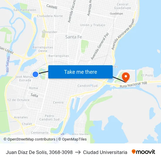 Juan Díaz De Solís, 3068-3098 to Ciudad Universitaria map