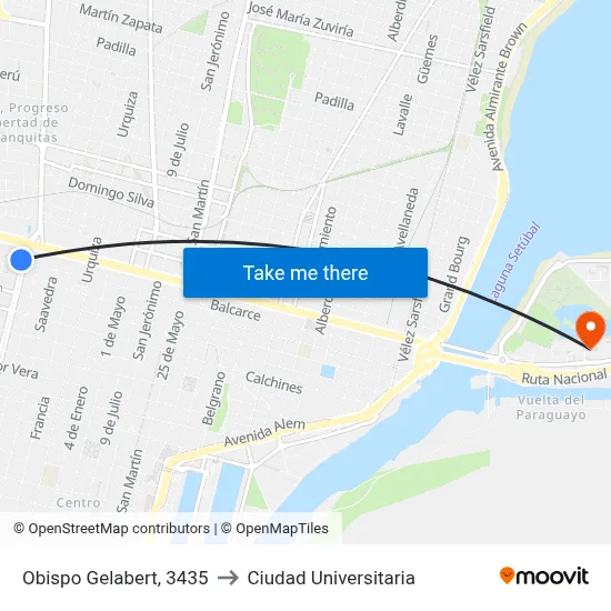 Obispo Gelabert, 3435 to Ciudad Universitaria map