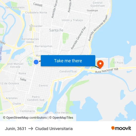 Junín, 3631 to Ciudad Universitaria map