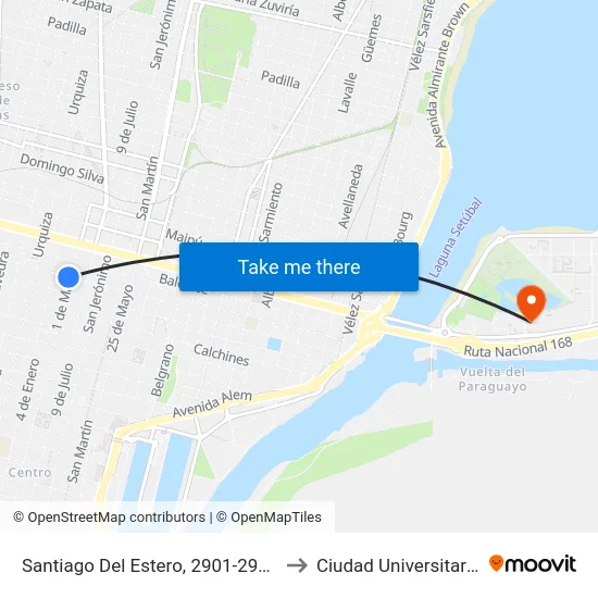 Santiago Del Estero, 2901-2921 to Ciudad Universitaria map