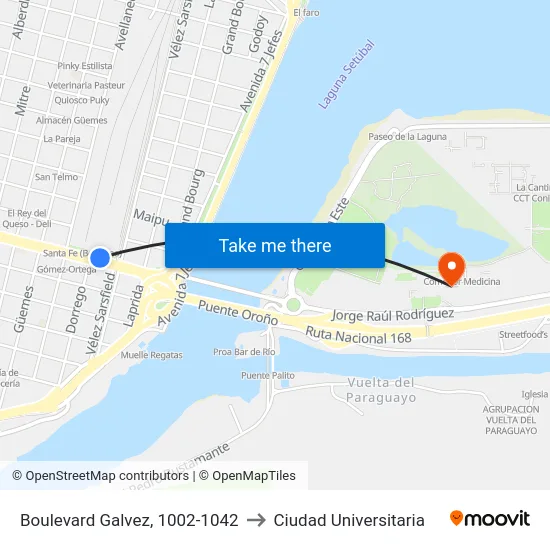 Boulevard Galvez, 1002-1042 to Ciudad Universitaria map