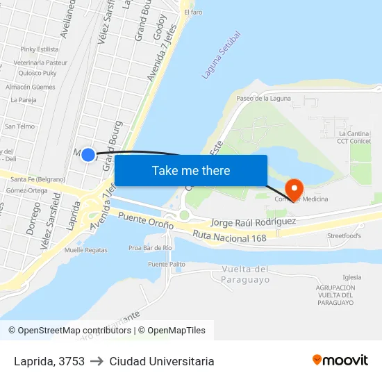 Laprida, 3753 to Ciudad Universitaria map