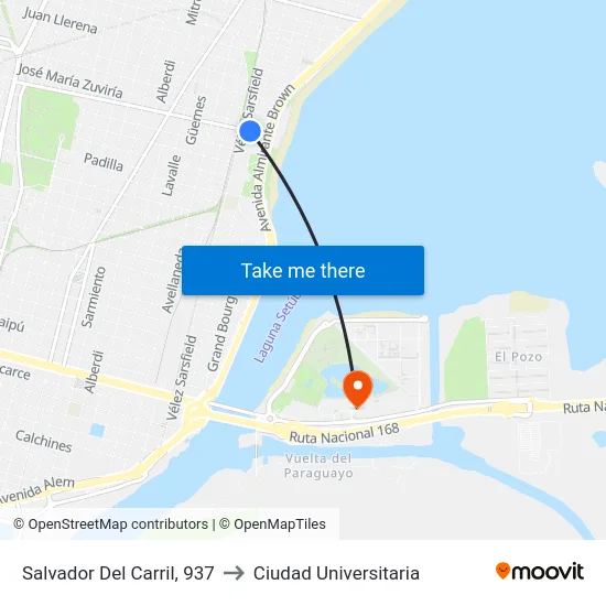 Salvador Del Carril, 937 to Ciudad Universitaria map