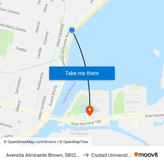 Avenida Almirante Brown, 5802-5900 to Ciudad Universitaria map