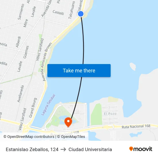 Estanislao Zeballos, 124 to Ciudad Universitaria map