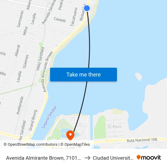 Avenida Almirante Brown, 7101-7199 to Ciudad Universitaria map