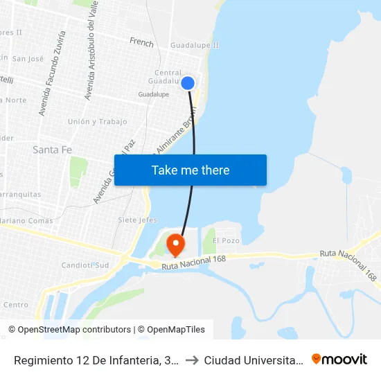 Regimiento 12 De Infanteria, 354 to Ciudad Universitaria map