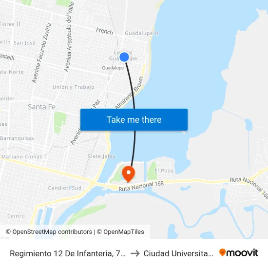 Regimiento 12 De Infanteria, 774 to Ciudad Universitaria map