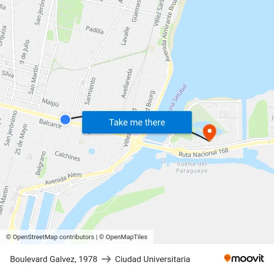 Boulevard Galvez, 1978 to Ciudad Universitaria map