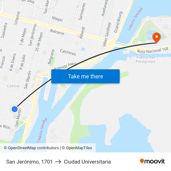 San Jerónimo, 1701 to Ciudad Universitaria map