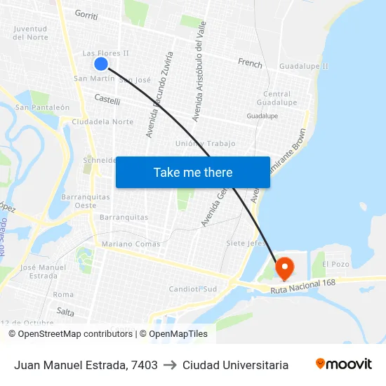 Juan Manuel Estrada, 7403 to Ciudad Universitaria map