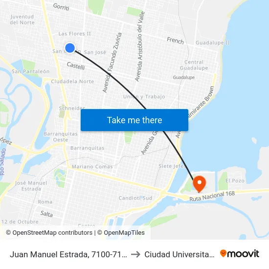 Juan Manuel Estrada, 7100-7198 to Ciudad Universitaria map
