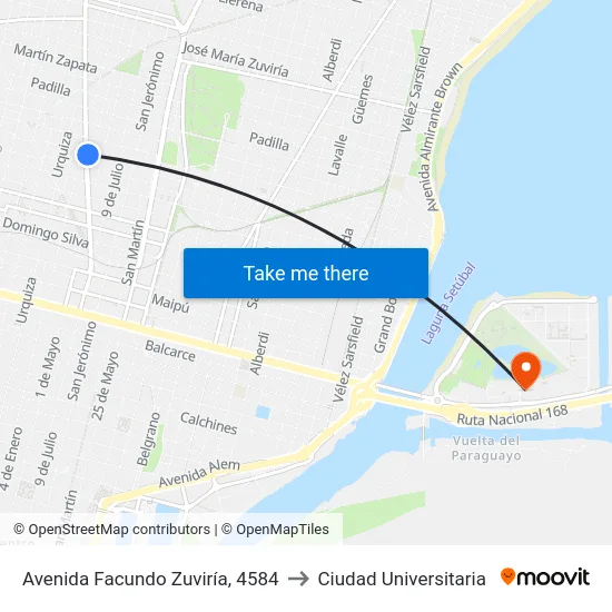 Avenida Facundo Zuviría, 4584 to Ciudad Universitaria map
