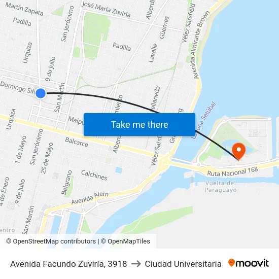 Avenida Facundo Zuviría, 3918 to Ciudad Universitaria map