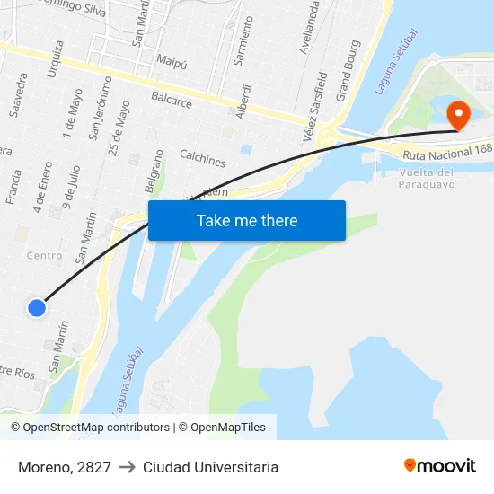 Moreno, 2827 to Ciudad Universitaria map